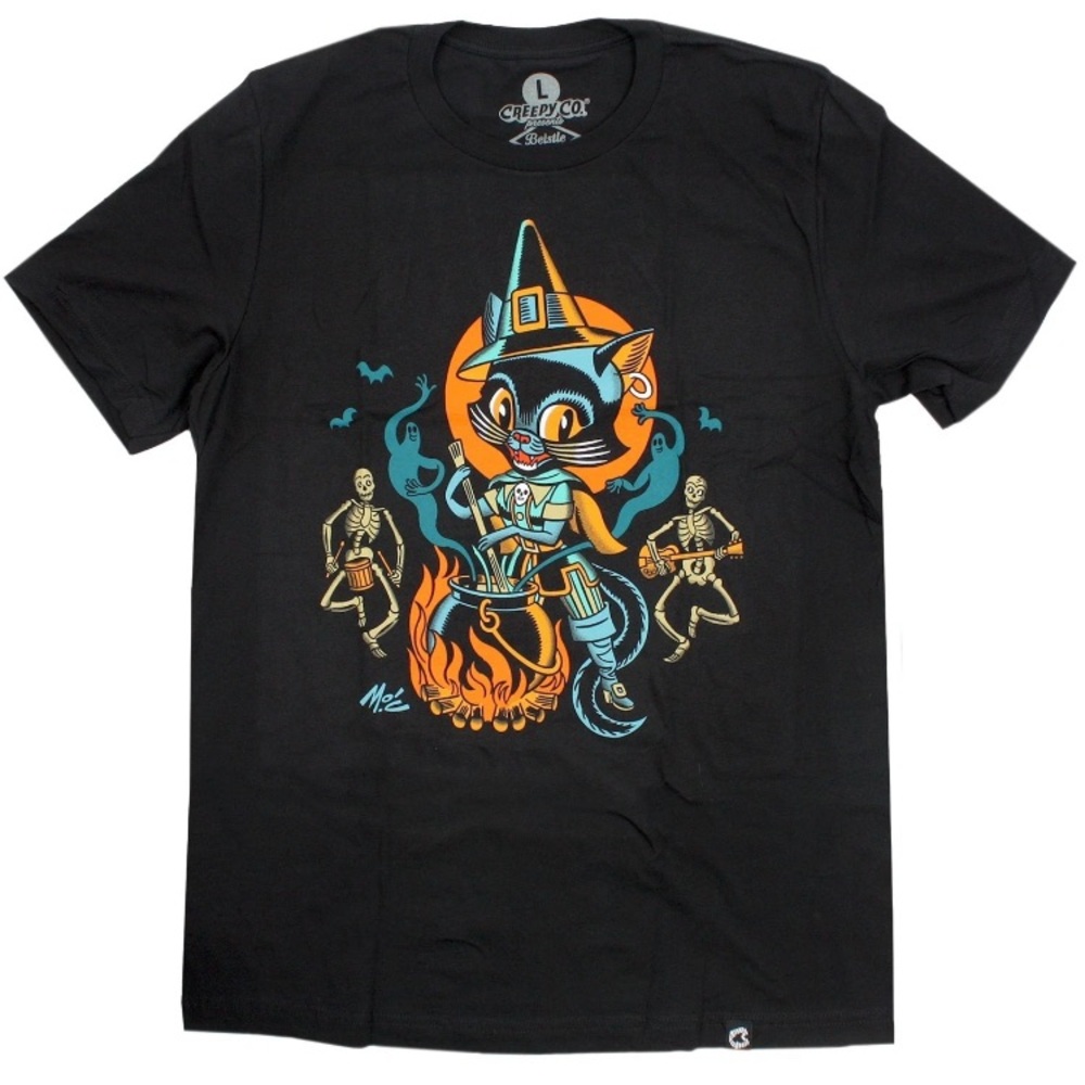 Creepy Co limited edition Cat Witch t shirt gender neutral sz 4xl